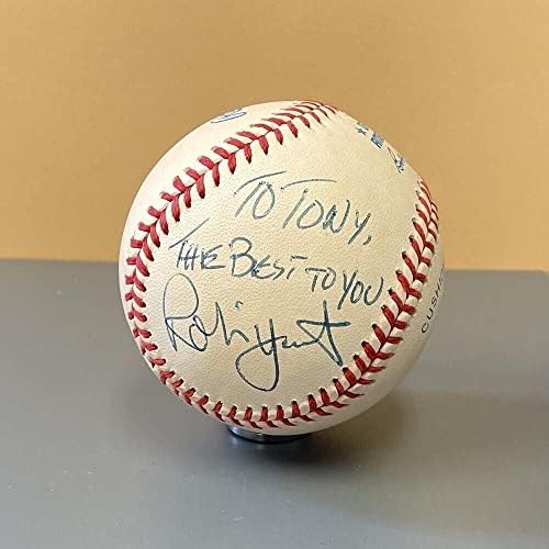 Robin Yount potpisao je Tony. OAL B smeđi bejzbol auto w b & e hologram - autogramirani bejzbol