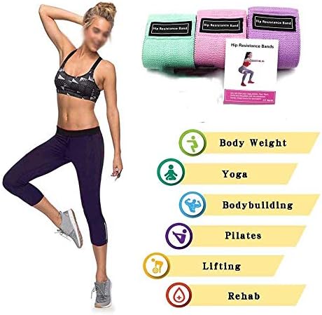 TFIIEXFL izdržljiva traka za krug bokova Yoga protuklizna Teretana fitnes vježbe s gumicom sa pletenom elastičnom