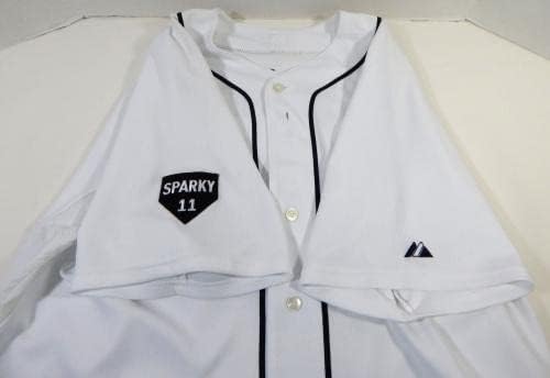 2009 Detroit Tigers Jeff Jones # 51 Igra Polovni bijeli dres Sparky 11 Patch 50 768 - Igra Polovni MLB dresovi