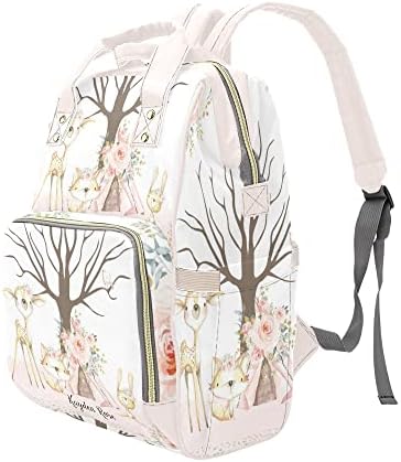 Girlkli djevojka šuma personalizirana ruksaka za pelenu s imenom, prilagođena torba za torbu za putni paket za peppy mammy baby boy djevojka