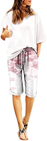 Bermuda kratke hlače za žene Ljeto Ležerne prilike, Duljina koljena, šarke s džepovima sa džepovima Slobodne
