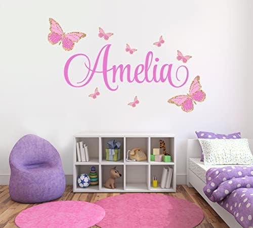 Zidni naljepnice - po mjeri naziva zidne dekol - Djevojka Zidni dekor - personalizirani nazivni zidni naljepnice