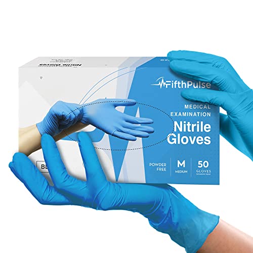 Plave nitrilne rukavice za jednokratnu upotrebu srednje, 50 tačaka - rukavice za medicinski pregled, stomatološke i hirurške klase - gumene rukavice bez praha i lateksa - debljine 3 Mil
