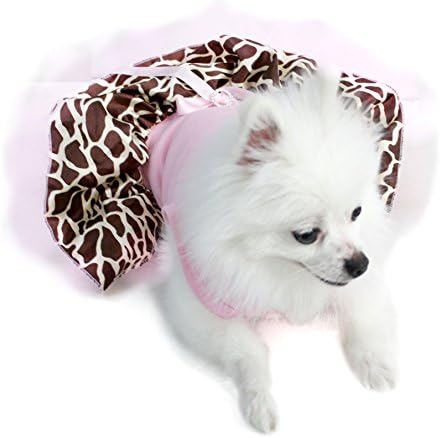 Petitebella štenad odjeća za pseće haljina svijetlo ružičasta pamučna gornja žirafa tutu životinje
