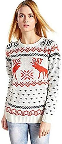 Andongnywell Žene?s Božić džemperi Holiday Patterns sob pulover Santa Dugi rukav Shirt dukserica