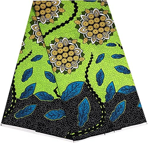 Vkceeool Afrička tkanina 6 jardi Ankara tkanina Tkanina Kente Print Poliester za haljinu