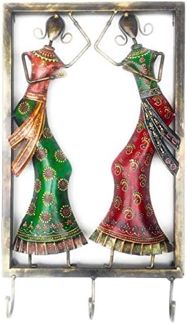 Mohanjodero Elegantno željezo / metal Rajasthan Handicraft indijski plemenska plesna dama Držač za ključeve / Trčevi vješalica