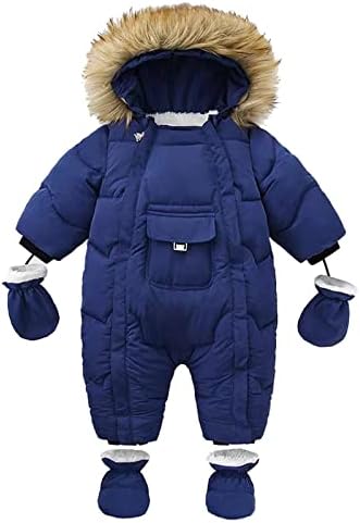 Dječji dječaci Djevojke Zimska zgušnjava kaputa s kapuljačom džepna jakna s rukavicama s rukavicama TODDLER 2T SNOW odijela djevojke