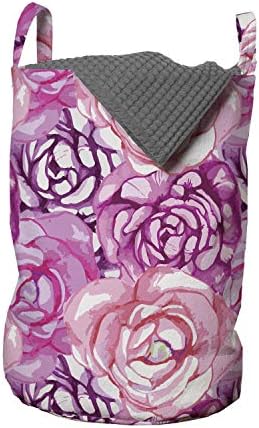 Ambesonne Flower torba za pranje veša, Print latica Rose Bloom Bloom Blossom Summer Vintage Romantic Divine