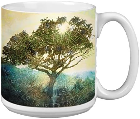 Drvo vremenske velike šalice, 20-unce Jumbo keramički šalica za kafu, nature tema Elena Ray Art, Poklon