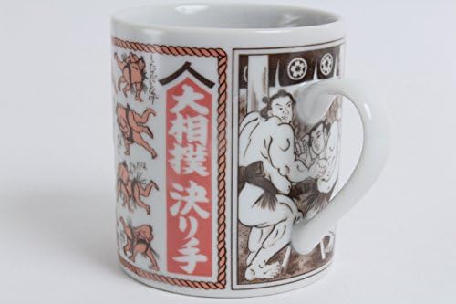 Mino Ware Japanska keramika Šalica Šumo Hrvanje tehnike Kimarite izrađene u Japanu Yam001