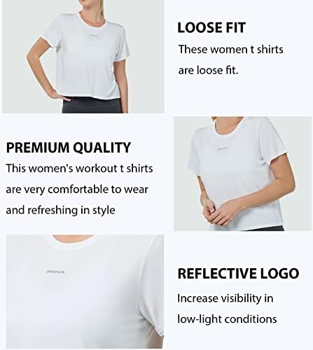 Gramval Womens Cropped T majice, kratkih rukava Crew Crt Tee Top Atletic Workout Teret Yoga Dukseri