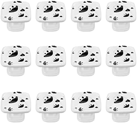 Oryuekan 12 pakovanje Kuhinjski ormar za okretnice za obrube ploče vuče nacrtači vuče ploče vrata ručica ručica ručica za crteže, crtane životinje Panda crni bijeli uzorak lijep