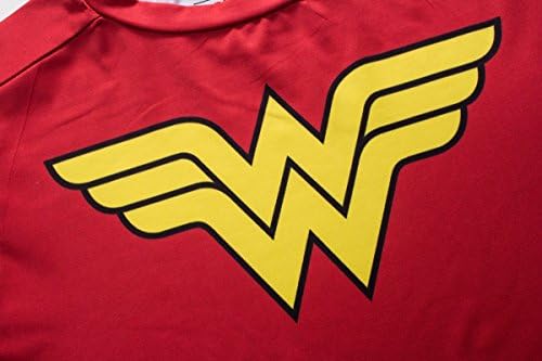 Crvena pljuskova ženska kompresija fitness sport majica Wonder Girl dugi rukavi