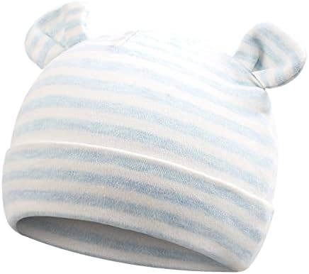 Originalni pamučni šeširi za novorođenčad za djevojke prugaste premie bebe šeširi medvjede ušiju novorođenčad
