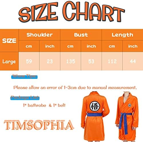 TIMSOPHIA Anime ogrtač ogrtač Zmaj Anime pidžama haljine narandžasti ogrtač odjeća za spavanje pidžama za