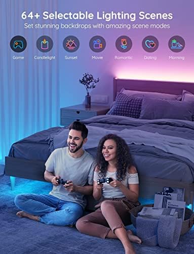 GOVEE SMART LED traka WiFi LED lagana traka s aplikacijom i daljinskim upravljačem pametnim WiFi LED traka Svjetla RGB svjetlosne trake Rad s Alexa i Google Home, Kontrola aplikacija Sync