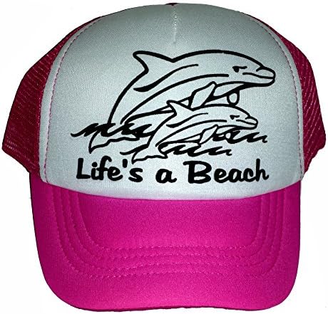 Kid's Toddler Život je plaža Dolphin snapback mrežaste mreže Kape za plažu ljetna ružičasta