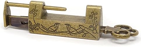 Honbay Mini Veličina Vintage Antique Style Clebled ptice Cvjetni list lonac brava s ključem za ladicu nakita