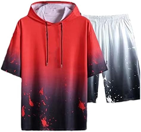 Ljetne mens casual gatvice setovi tisak majica + kratke hlače 2 komada set modne sportsko odijelo za trenerke