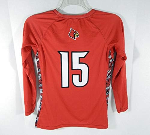 Žene UNI iz Louisville Cardinals 15 Igra polovna LS Crveni dres Lacrosse l 538 - Koledž je koristila
