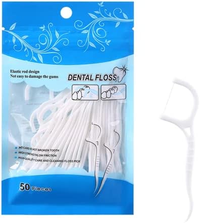 Zubni zubni konac za zube-elastični štapić za zubni konac sa zubnim koncem za čišćenje zuba sa repom čačkalice za djecu odrasle 50 Count
