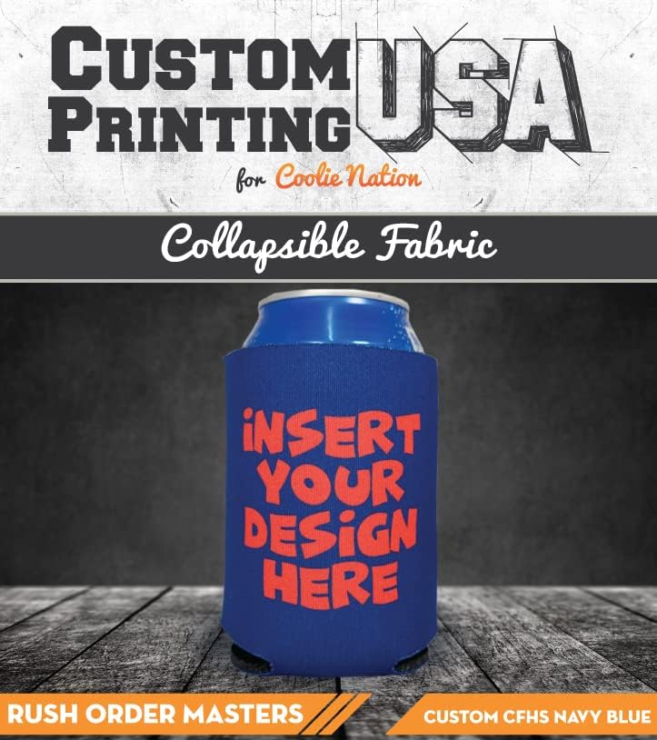 Umetnite svoj dizajn ovdje!, Prilagodljiv Coolie, personalizirana mornarsko plava coolu, štampan u SAD-u