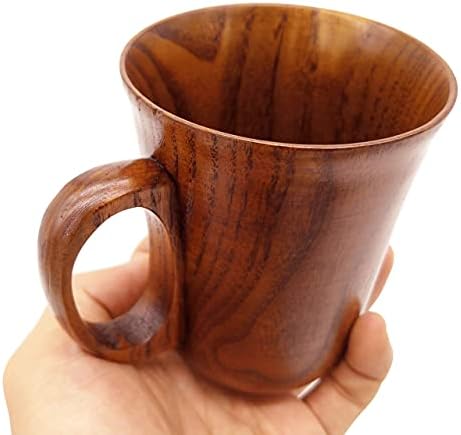 CTIGERS drvene kafe pipe za pivo drvo Šalica Nature Jujube Šalica ručno izrađena čajna čaj sa ručkom 10