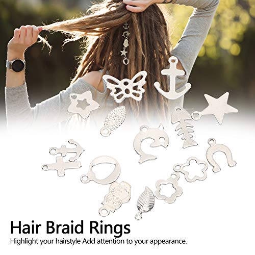 Prstenje nakita za kosu od nehrđajućeg čelika pletenice Metal metalne kose kose kopče za kosu modna prstena za nos za kosu za isječke za isječke za isječak 90pcs