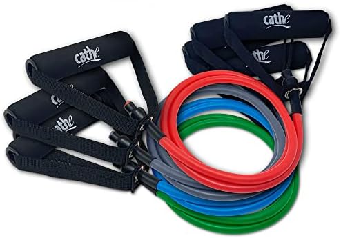Cathe Set od 4 trake otpora Multipack sa udobnim pjenastim ručkama - ove cijevi otpora mogu se koristiti
