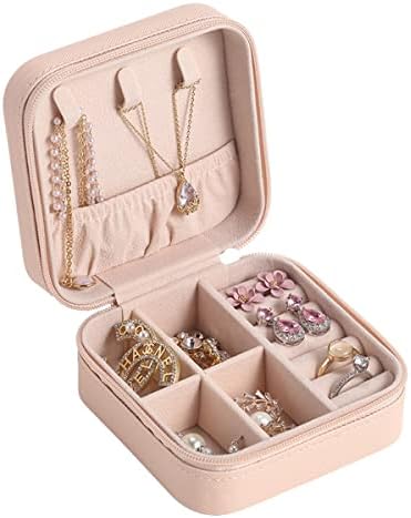 MyKomi PU kožna mala kutija za nakit ogrlica Ogrlica za pohranu Organizator Mini nakit Dupli sloj Nakit