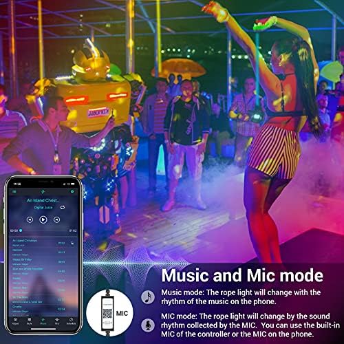Novostella Smart Outdoor Rope Light, 105ft music Sync RGB LED Strip svjetla, app Kontrola i RF daljinska