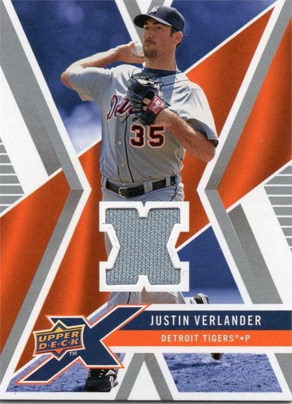 Justin Verlanderder Igrač istrošen patse za patch baseball Card 2008 Gornja paluba UDXMVE - MLB igra rabljeni