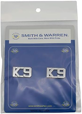 Smith & Warren 1/2 K 9 pisma ovratnik mesingantna rangu Insignia srebrna završna obrada policije ili vatrogasne