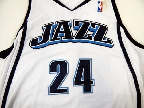 2004-05 Utah Jazz Mark Karcher 24 Igra izdana Bijeli dres DP08907 - NBA igra koja se koristi