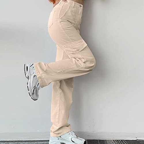 Radne pantalone za žene Baggy Cargo Lowine padobranske hlače Žene Y2K baggy jogger hlače sa džepovima Srednja