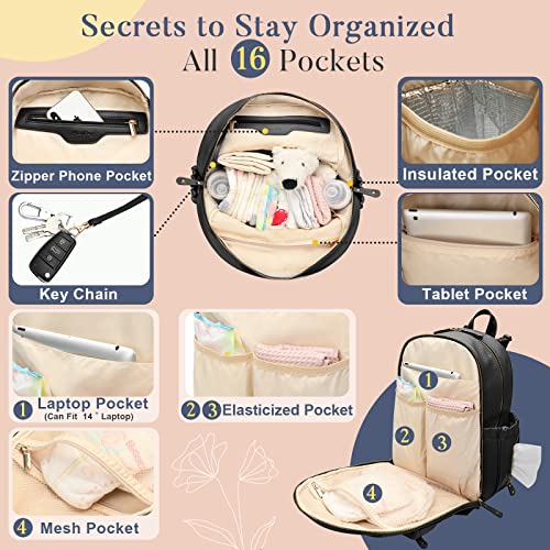 Ruksak ruksak ruksaka kožna torba za pelene sa drškom za sanitet i mini kesica