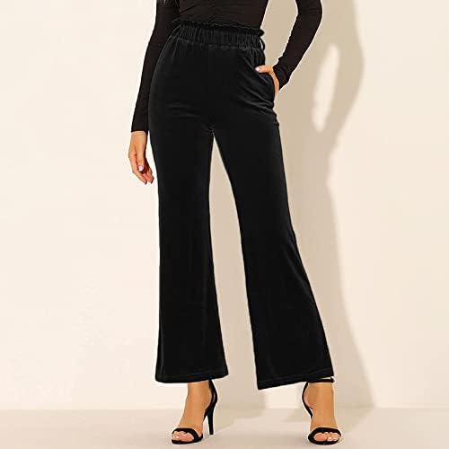 Fqzwong pantalone visokog struka za žene odjevene široke noge poslovne Casual pantalone sa proširenjem Plus