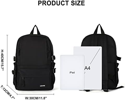 ONXTHIN ruksak za muškarce, crna torba za knjige, lagana putovanja ruksack casual patchck backpack laptop