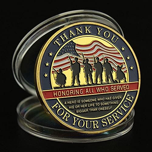 Hvala vam na usluzi Sjedinjene Države Veteran Suvenir Coin pozlaćena kolekcionarska poklon čast Komemorativni
