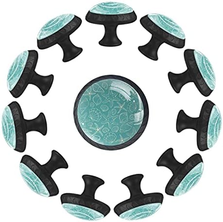 Ručno izvučeno zvijezde Šifra seashell conch 35mm okrugli stakleni ormarići, kuhinjski ručici za ormarić