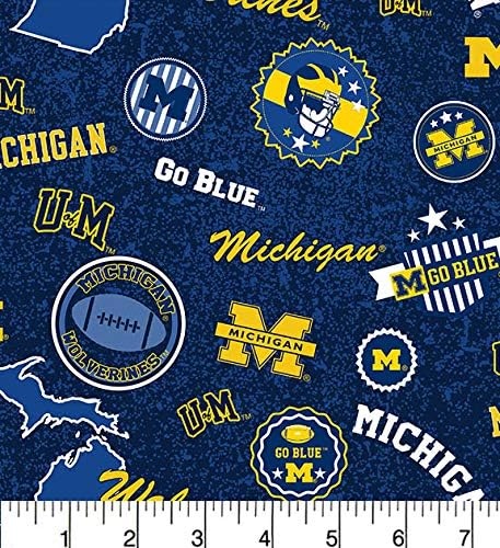 Dizajn domaće države pamučne tkanine Univerziteta u Michiganu-najnoviji uzorak-prodaje Yard-Sykel NCAA Cotton