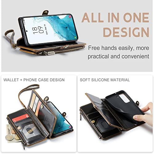 Defencase Galaxy S22 Case, Samsung Galaxy S22 case Wallet za žene muškarce, Vintage PU Koža Magnetic Flip