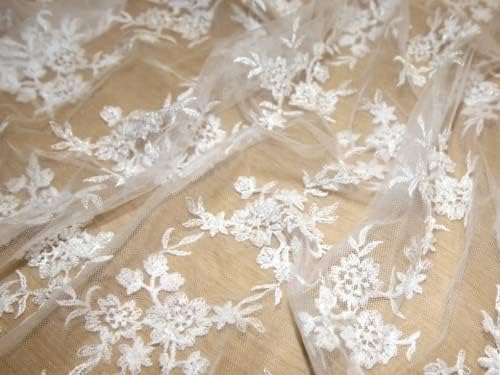 Roxanne Beaded & sequinned Tulle Couture svadbena čipkasta tkanina bijela-po metru