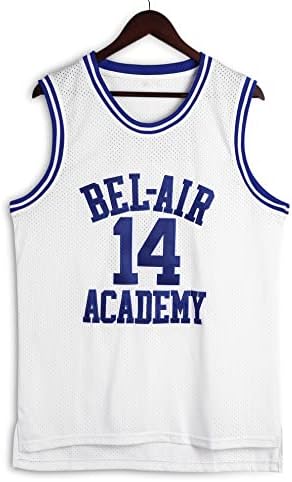 AMZDEST 90-ih Svježi princ Bel Air Academy 14 dres majice za muškarce i žene, Unisex košarkaški dres za