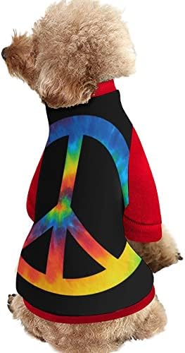FunnyStar Tie Dye Mirov simbol Ispis Dukserija za kućne ljubimce sa pulovernim puloverom za pse za pse mačka