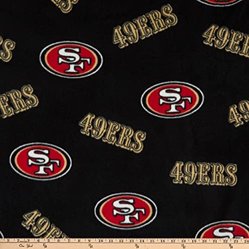 NFL flis San Francisco 49ers Crna, tkanina pored dvorišta
