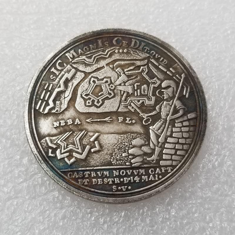 Qingfeng starinski zanati Pet ruski mesing srebrni pozlaćeni stari srebrni dolar srebrni krug 553