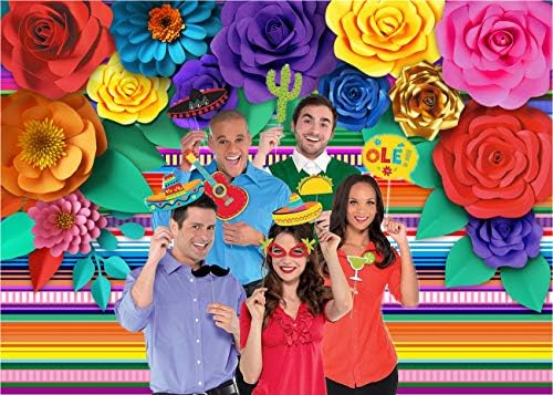 Meksička tematska zabava prugasta pozadina Fiesta Cinco De Mayo Papirno cvijeće pozadina dekoracija zabave
