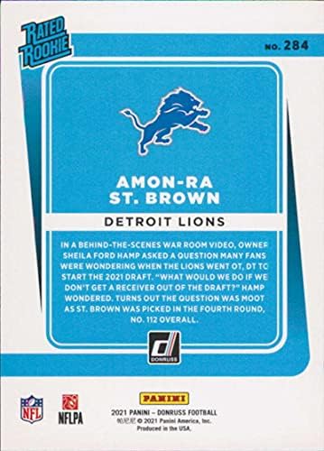 2021 Donruss 284 Amon-Ra St. Brown Detroit Lions ocijenjeni Rookies NFL Fudbalska karta NM-MT